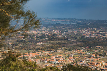 Fototapeta premium A fantastic view is from the mountain in Sicily. Catania