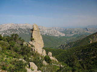 Fototapeta na wymiar Supramonte and the gorge of Su Gorropu, Sardinia Italy