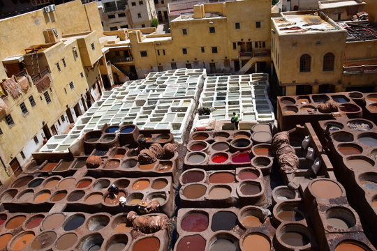 Curtiduría Chouwara en Fez (Marruecos), Africa