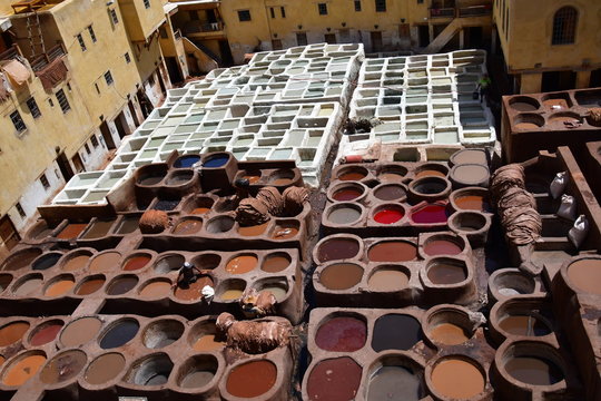 Curtiduría Chouwara en Fez (Marruecos), Africa
