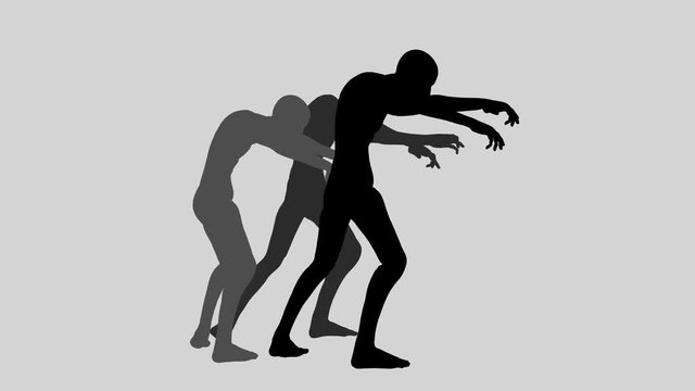 Zombies Walking Seamless Loop Vignette Green Screen