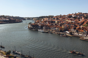 Fototapeta na wymiar Scenic view of Porto old town and Douro river