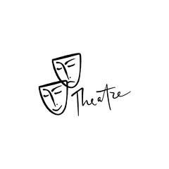 Abstract continuous one line drawing, human face. Vector illustration