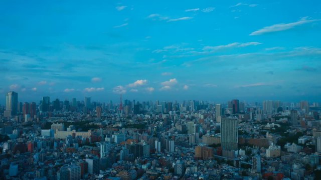東京　夕景から夜景　タイムラプス　4K