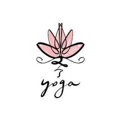 Lotus, harmony and Universe symbol, sacred geometry. Ayurveda and balance logo or label