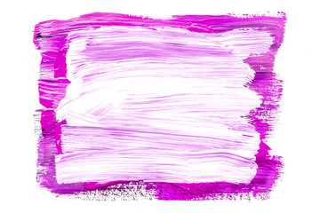 Abstraction for the background, rectangular pattern of multicolored paints on a white isolated background