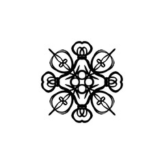 Vector snowflake, stylized ink drawing, simple brush paint, ornate star, holiday symbol, hand drawn