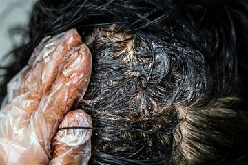 Process of coloring hair with natural henna