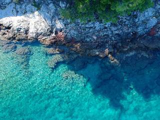 Beautiful beach at fisherman town, Dalmatia, Croatia. Island Solta south of Split, famous landmark and travel touristic destination in Europe.