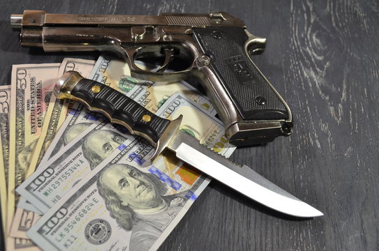 crime money and weapons