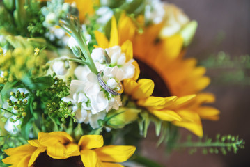 bridal Sunflower bouquet 