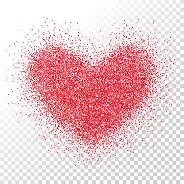 Confetti heart. Valentines day. Love vector. Glitter heart shape. Love symbol. Marriage. Confetti. Sparkles. Wedding. Romantic.