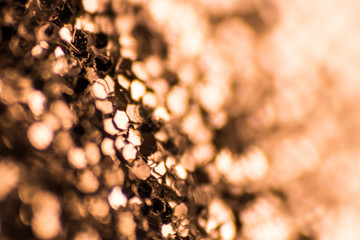 Gold sequins in close