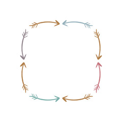 Boho ethnic tribal navajo arrows frame, text template. Decor element for your design