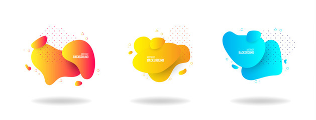 Set of liquid color abstract shapes, abstract design background. Abstract vector gradient elements for logo, banner, post