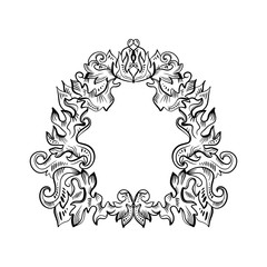 Baroque frame decorative detailed rich luxury ornament
