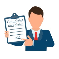 Complaint and claim. Vector image isolated on white background.
