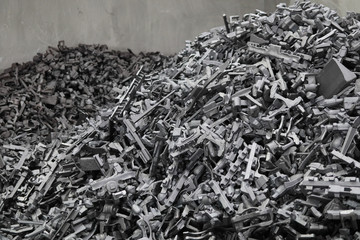 Scrap steel is that is placed. Rolling back  new melting