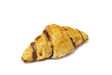 croissant bread isolated on white background, copy space.