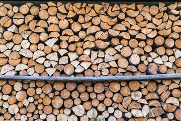 Chopped firewood logs