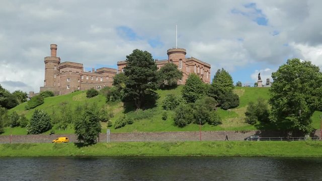 Inverness Castle on banks of River Ness, Scotland