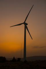Windmill at golden sunset