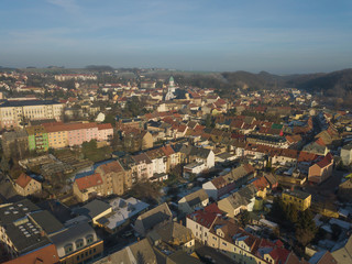 Fototapeta na wymiar The city Roßwein in Central Saxony from above / Saxony, Germany