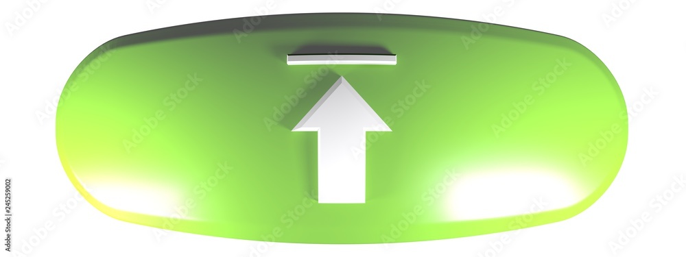 Aufkleber green deformed rounded rectangle upload - 3d rendering illustration
