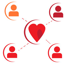 Social network of love. Vector illustration design