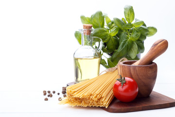 Raw ingredients for Italian pasta