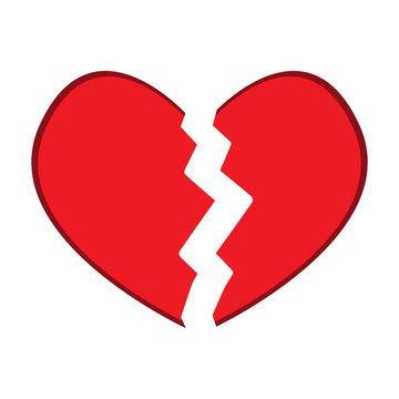 Isolated broken heart image. Vector illustration design