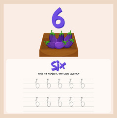 How to write number six worksheet © GraphicsRF