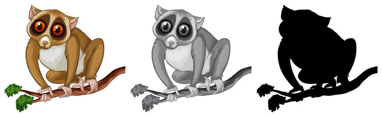 Set of loris character