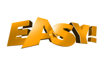 Easy gold 3d,Easy white background.