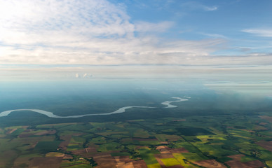 Aerial view of the Iguassu River in Foz do Iguaçu/ PR/ Brazil