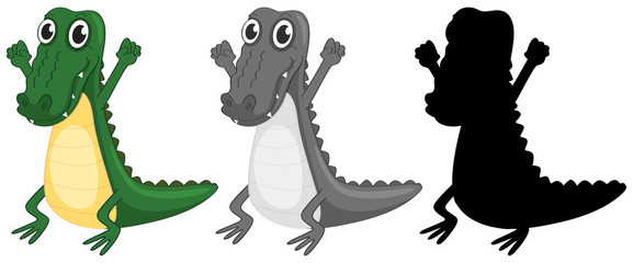 Set of crocodile character design
