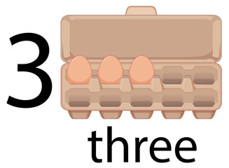 Three egg in carton