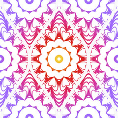 Decorative Floral Ornament. Seamless Pattern. Vector Illustration. Tribal Ethnic Arabic, Indian, Motif. Print Cloth, Clothes, Banner, Cover, Card, Fashio, interior, Website, Wrapper.