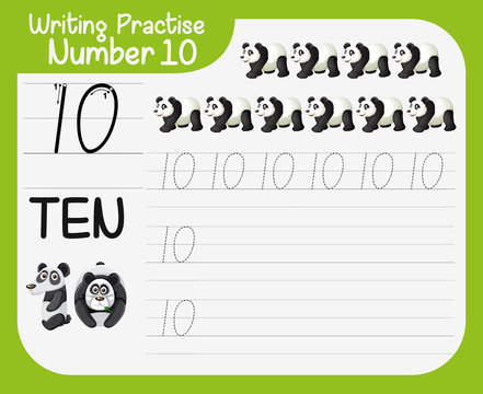 How to write number ten worksheet