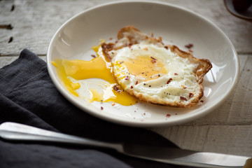 fried egg on a plate