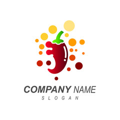 chili + bubble shape logo design