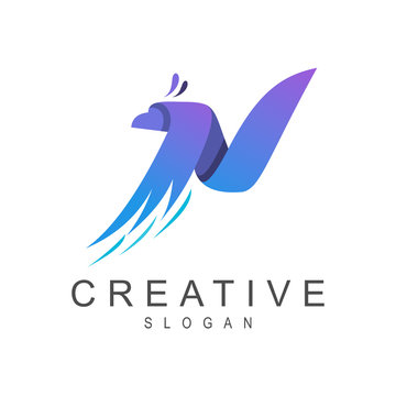 eagle letter n creative logo design