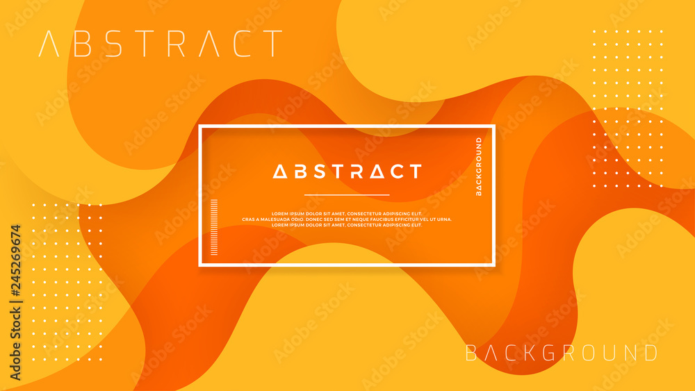 Poster dynamic textured background design in 3d style with orange color. eps10 vector background.