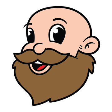 Cartoon Bearded Man Avatar Portrait
