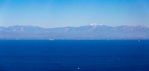 Long Beach and Mount Baldy as seen from Catalina Island.