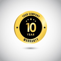 10 Year Warranty Vector Template Design Illustration