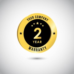 2 Year Warranty Vector Template Design Illustration