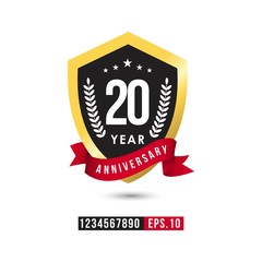20 Year Anniversary Vector Template Design Illustration