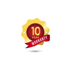 10 Year Warranty Vector Template Design Illustration