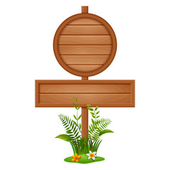 wooden board on a grass